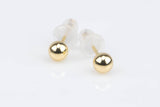 SOLID 14K Gold Ball Earrings, 3MM, 4MM, 5MM, 6MM, 7MM, 8MM ,Ball Earring Studs, Gold Push Back Studs Woman, Kids Genuine Gold Ball