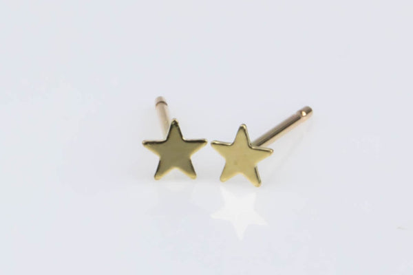 Tiny Star Studs • Solid 14k Gold Star Studs • Make A Wish Studs • Celestial Stud Earrings