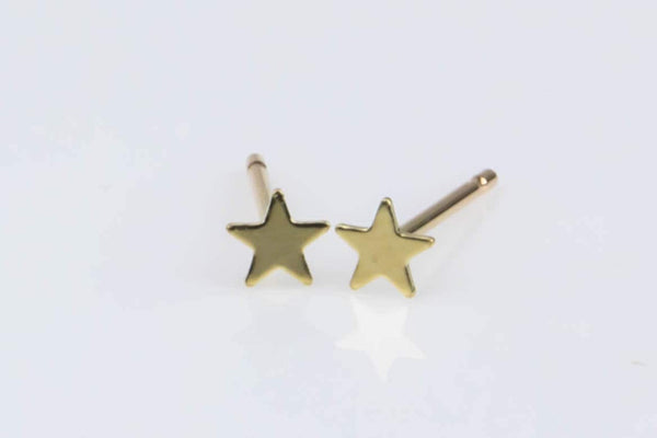 Tiny Star Studs • Solid 14k Gold Star Studs • Make A Wish Studs • Celestial Stud Earrings