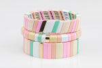 Large Stretchy Bracelet-Pastel Stack - 7-7.5- Wholesale Pricing Enamel Beads