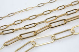 Made in USA Gold Filled Paperclip Chain Super - USA Made, Elongated Oval Chain, Multiple Sizes, Wholesale Low Price, By foot