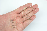 1 Pair, 2 Pcs Thin 14K Gold Filled Endless Hoop Earrings 1/20 inch Thickness 1/2 inch diameter USA Product