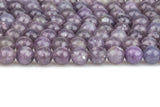 Natural Purple Mica Lepidolite High Quality in Round. 4mm, 6mm, 8mm, 10mm, 12mm-Full Strand 15.5 inch Strand AAA Quality AAA Quality