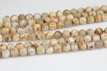 Light Tan Fire Agate, High Quality in Faceted Round, 8mm, 10mm, 12mm- Full strand- 15.5 inches Long