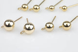 Gold Filled Ball Earring Stud- 14/20 Gold Filled- USA Product-3mm 4mm 5mm 6mm - with ring or without