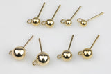 Gold Filled Ball Earring Stud- 14/20 Gold Filled- USA Product-3mm 4mm 5mm 6mm - with ring or without