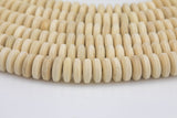 Natural Cream Wood Saucer Shaped Beads - Sold by 15.5" Strands- Large Size Gemstone Beads