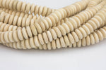 Natural Cream Wood Saucer Shaped Beads - Sold by 15.5" Strands- Large Size Gemstone Beads