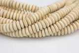 Natural Cream Wood Saucer Shaped Beads - Sold by 15.5" Strands- Large Size Gemstone Beads