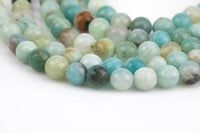 Natural AMAZONITE Beads faceted round sizes. 4mm, 6mm, 8mm, 10mm, 12mm, 14mm-Full Strand 15.5 inch Strand Gemstone Beads