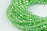 4mm Crystal Round -2 or 5 or 10 STRANDS- Extra Fine- 7.5inches long- Green Opal Ap