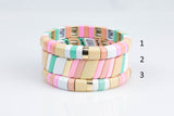 Large Stretchy Bracelet-Pastel Stack - 7-7.5- Wholesale Pricing Enamel Beads