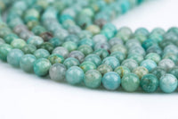 Natural Russian Amazonite Round sizes 4mm, 6mm, 8mm, 10mm, 12mm, 14mm- In Full 15.5 Strand- High Quality AAA Quality Smooth Gemstone Beads