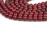 Red Jade Smooth Round Beads 4mm 6mm 8mm 10mm 12mm - Single or Bulk - 15.5" AAA Quality