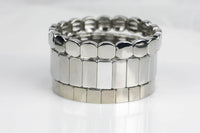 Large Stretchy Bracelet-Rhodium Stack- 7-7.5- Wholesale Pricing Enamel Beads