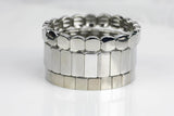 Large Stretchy Bracelet-Rhodium Stack- 7-7.5- Wholesale Pricing Enamel Beads