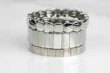Large Stretchy Bracelet-Rhodium Stack- 7-7.5- Wholesale Pricing Enamel Beads