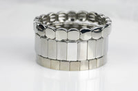 Large Stretchy Bracelet-Rhodium Stack- 7-7.5- Wholesale Pricing Enamel Beads