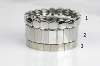 Large Stretchy Bracelet-Rhodium Stack- 7-7.5- Wholesale Pricing Enamel Beads