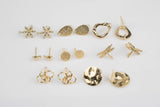 4-8pcs Gold Earring studs Earring findings High Quality Gold Plating