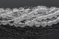 Natural Cloudy Peruvian Quartz, High Quality in Round- Full 15.5 Inch Strand Smooth Gemstone Beads