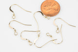 14Kt Solid Gold Earring Wire Earwire 14x21mm -14kt Solid Gold- 1 Pair Per Order (2 Pcs)