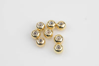 Small Rubber Stopper Gold Beads