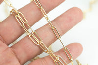 Gold Filled Flat Tubed Chain, Elongated Heavy Oval Chain, 4x13mm links, , Wholesale, USA Made, Chain by foot- Paper Clip Chain