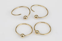 1 pair Gold Filled Ball Hoop Earrings - 14/20 Gold Filled- USA Product- 12mm with 3mm bead - Round Earwire