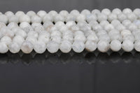 Natural Moonstone Beads Diamond Cut Facets 8mm and 10mm Rainbow Moonstone Gemstone Loose Beads 15.5" - 16" full strands AAA Quality