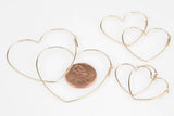 14kt Gold Filled Heart Shaped Beading Hoops - 25mm/30mm/45mm - 21 Gauge Heart Hoop Earwire - Open Heart Wire- Ships out from USA