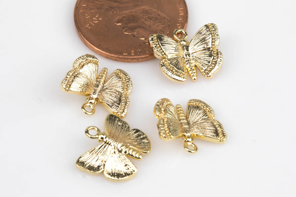 4 pcs Butterfly - 14k Gold - 4 Pieces per order 10x12mm