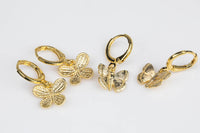 Butterfly- High Quality Vermeil Plating- Tarnish Resistant- Real Gold plating- 4 Pieces per order