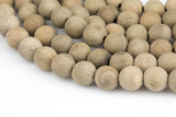 Real Natural Sandalwood Beads 6mm 8mm 10mm 12mm Light Aromatic Pure Wood Great For Mala Prayer Meditation Therapy 11" or 16" Strand