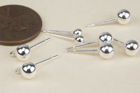 925 Sterling Silver- Ball Earring Stud-- USA Product-3mm 4mm 5mm 6mm - with ring or without