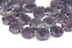 Natural Purple Mica Lepidolite~19x23mm - A Grade - Hand Faceted Flat Rectangular Nuggets - 16" Strand Gemstone Beads