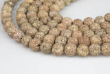 Natural Light Tan Fire Agate, High Quality in Matt Round, 8-14mm AAA Quality Gemstone Beads