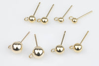 Gold Filled Ball Earring Stud- 14/20 Gold Filled- USA Product-3mm 4mm 5mm 6mm - with ring or without