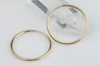 1 Pair, 2 Pcs Thin 14K Gold Filled Endless Hoop Earrings 1/20 inch Thickness 1/2 inch diameter USA Product