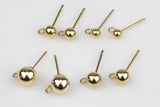 Gold Filled Ball Earring Stud- 14/20 Gold Filled- USA Product-3mm 4mm 5mm 6mm - with ring or without