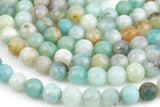 Natural AMAZONITE Beads faceted round sizes. 4mm, 6mm, 8mm, 10mm, 12mm, 14mm-Full Strand 15.5 inch Strand Gemstone Beads