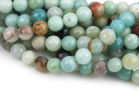 Natural AMAZONITE Beads faceted round sizes. 4mm, 6mm, 8mm, 10mm, 12mm, 14mm-Full Strand 15.5 inch Strand Gemstone Beads