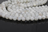 Natural Moonstone Beads Diamond Cut Facets 8mm and 10mm Rainbow Moonstone Gemstone Loose Beads 15.5" - 16" full strands AAA Quality