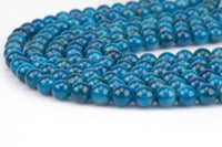 Natural Apatite Round sizes 4mm, 6mm, 8mm, 10mm, 12mm, 14mm- Full 15.5 Inch strand AAA Quality Smooth Gemstone Beads