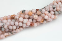 Clearish Pink Opal Jade Beads in Smooth Round - 6mm 8mm 10mm 12mm - Full Strand 15.5 inches AAA Quality AAA Quality