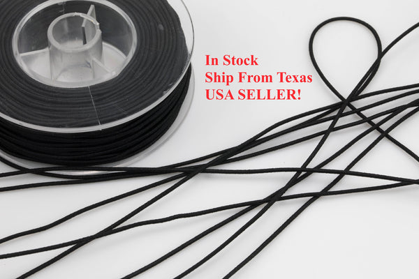 Cloth Elastic Round Band- 0.8-1.0mm- Made in Japan-Great for Facemasks- 30 yards- In stock- Ready to Ship From TEXAS!