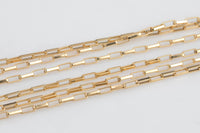 Gold Filled Flat Tubed Rectangular Chain 1.3x3mm links- Wholesale, USA Made, Chain by foot- Paper Clip Chain Permanent Jewelry Chain