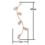 1 pc 7x48mm 18kt Gold Dainty Branch CZ , Branch CZ Drop Necklace