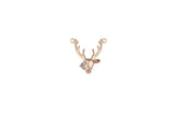 1 pc 18K Gold Deer Head Findings for Necklace Pendant Jewelry Making Charm-15mm