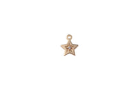 3 pcs Dainty STARBURST Charm- 18k Gold CZ Star Charm, Celestial Pendant, Micro Pave Charm- 9mm